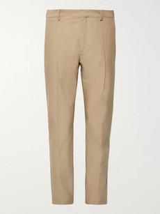 Acne Studios Sand Boston Tapered Pleated Cotton-poplin Suit Trousers