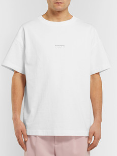 ACNE STUDIOS Cottons Oversized Logo-Print Garment-Dyed Cotton-Jersey T-Shirt
