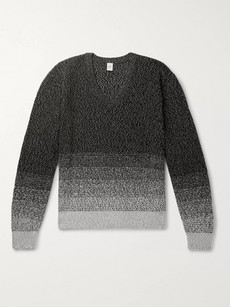 Berluti Cotton And Mulberry Silk-blend Sweater In Black