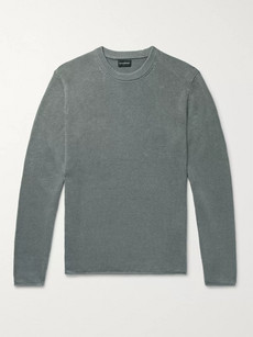 Club Monaco Cotton And Linen-blend Sweater In Green
