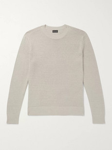 Club Monaco Textured Linen And Cotton-blend Sweater In Neutrals