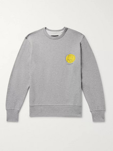 Rag & Bone Printed Mélange Loopback Cotton-jersey Sweatshirt In Gray