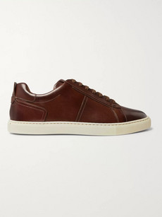 O'keeffe Stafford Leather Sneakers In Brown