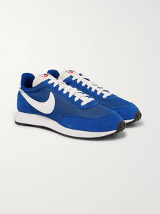 NIKE AIR TAILWIND 79 MESH, SUEDE AND LEATHER SNEAKERS