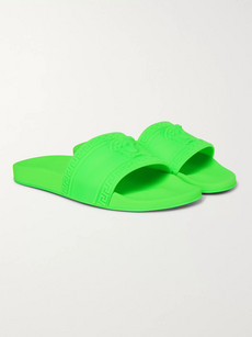 versace slides green