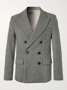 Isabel Marant Anthracite Maxime Double-breasted Pinstriped Wool-blend Blazer In Gray