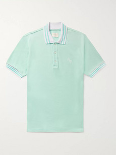 Aimé Leon Dore Logo-embroidered Cotton-piqué Polo Shirt In Green