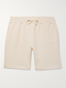 Aimé Leon Dore Logo-embroidered Loopback Cotton-jersey Drawstring Shorts In Neutrals