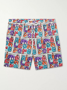 Aimé Leon Dore Mid-length Logo-print Swim Shorts In Purple