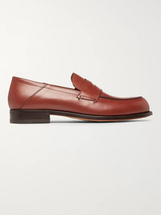 Mr P Dennis Collapsible-heel Leather Loafers In Brown