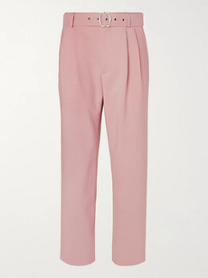 Sies Marjan Andy Wide-leg Pleated Virgin Wool-canvas Trousers In Pink