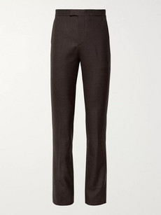 Raf Simons Brown Slim-fit Checked Wool Suit Trousers