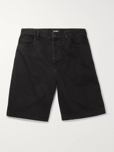 Raf Simons Wide-leg Denim Shorts In Black