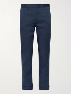Incotex Slim-fit Stretch-cotton Gabardine Trousers In Blue