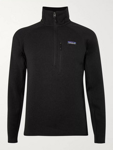 Patagonia Slim-fit Performance Better Fleece-back Knitted Half-zip Sweater In Black