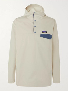 Patagonia Maple Grove Snap-t Organic Cotton-blend Canvas Hooded Jacket In Neutrals