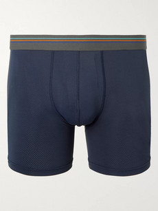 Patagonia Sender Recycled Stretch-mesh Boxer Briefs In Blue