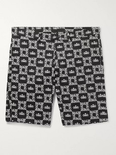 Dolce & Gabbana Slim-fit Printed Denim Shorts In Black