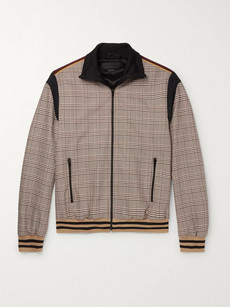 STELLA MCCARTNEY PRINCE OF WALES CHECKED WOOL AND COTTON-BLEND BOMBER JACKET