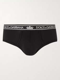 Dolce & Gabbana Stretch-cotton Briefs In Black