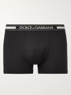 Dolce & Gabbana Stretch-cotton Boxer Briefs In Black