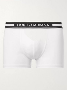 Dolce & Gabbana Stretch-cotton Boxer Briefs In White