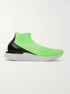 Nike Rise React Flyknit Slip-on Running Sneakers In Green