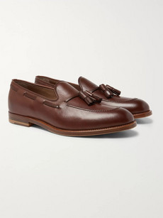 Brunello Cucinelli Leather Tasselled Loafers In Brown
