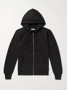 The Row Loopback Cotton-jersey Zip-up Hoodie In Black