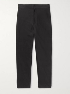 The Row Black LA Track Slim-Fit Tapered Cotton Trousers