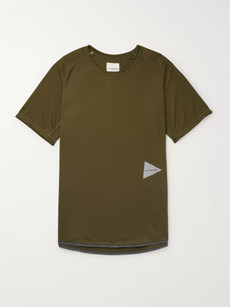 And Wander Logo-print Jersey T-shirt In Green