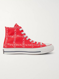 CONVERSE + JW ANDERSON 1970S CHUCK TAYLOR ALL STAR LOGO-PRINTED CANVAS HIGH-TOP SNEAKERS