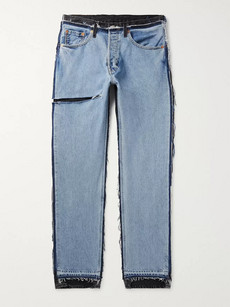 Vetements Levi's Distressed Panelled Denim Jeans In Multicolor