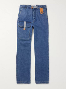 Loewe Wide-leg Denim Cargo Jeans In Blue