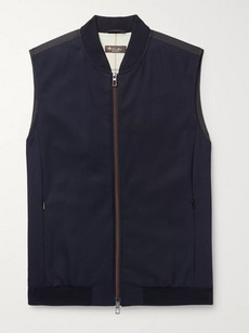 LORO PIANA PANELLED VIRGIN WOOL-BLEND AND STORM SYSTEM SHELL GILET