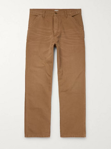 Carhartt Single Knee Wide-leg Cotton-canvas Trousers In Camel | ModeSens