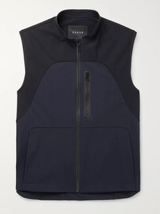 Sease Low Pressure Panelled Virgin Wool-blend And Stretch-nylon Gilet In Navy