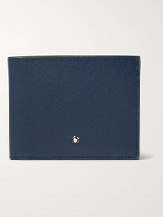 Montblanc Sartorial Cross-grain Leather Billfold Wallet In Blue