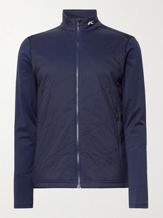 Kjus Retention Panelled Quilted Airtastic And Stretch-jersey Golf Jacket In Blue
