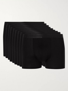 Cdlp Nine-pack Stretch-lyocell Boxer Briefs In Black