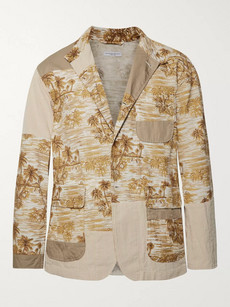Engineered Garments Patchwork Cotton Jacket In Neutrals