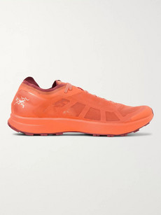 Arc'teryx Norvan Sl Rubber-trimmed Mesh Running Sneakers In Orange