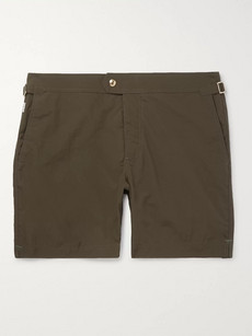 Tom Ford Slim-fit Mid-length Swim Shorts In Green