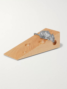 Linley Mr Mouse Oak And Pewter Doorstop In Brown