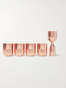 Tom Dixon Plum Set Of Four Copper-plated Shot Glasses In Metallic