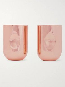 Tom Dixon Plum Set Of Two Moscow Mule Cups In Metallic