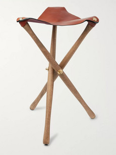 James Purdey & Sons Oak And Leather Tripod Seat In Brown