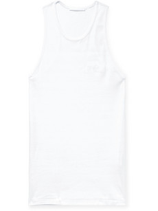 HELMUT LANG LOGO-EMBROIDERED COTTON-JERSEY TANK TOP