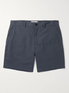 Mr P. Linen And Cotton-blend Shorts In Blue | ModeSens