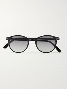 Tom Ford Round-frame Acetate Sunglasses In Black